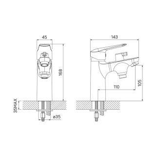 Смеситель на борт ванны IDDIS Torr хром глянцевый TORSB10i07